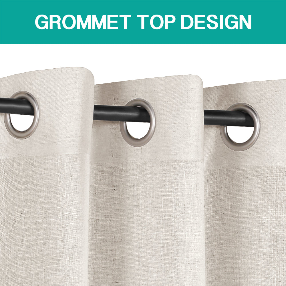 Grommet Natural Linen Mixed Sheers Sold by 2 (52'' x 84'')