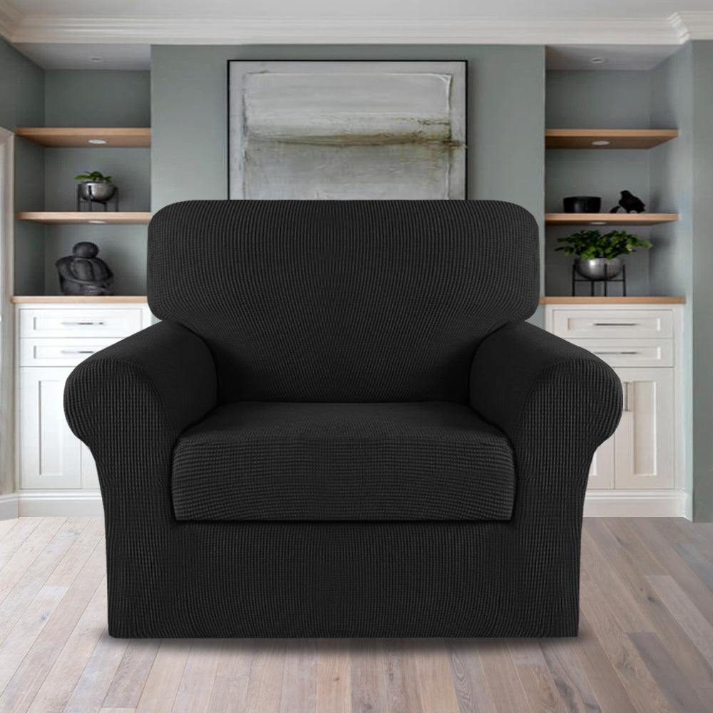 2-Piece Jacquard 1-Seater Chair Slipcover