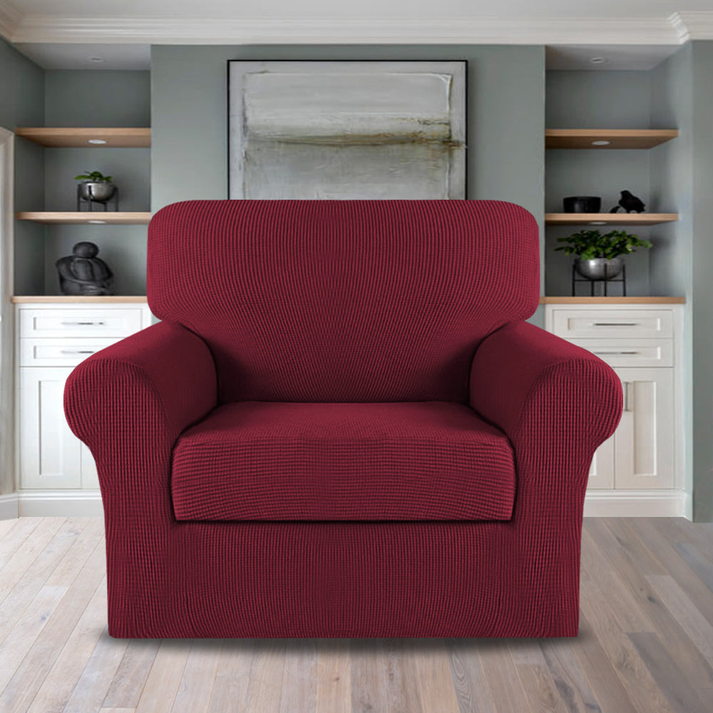 2-Piece Jacquard 1-Seater Chair Slipcover