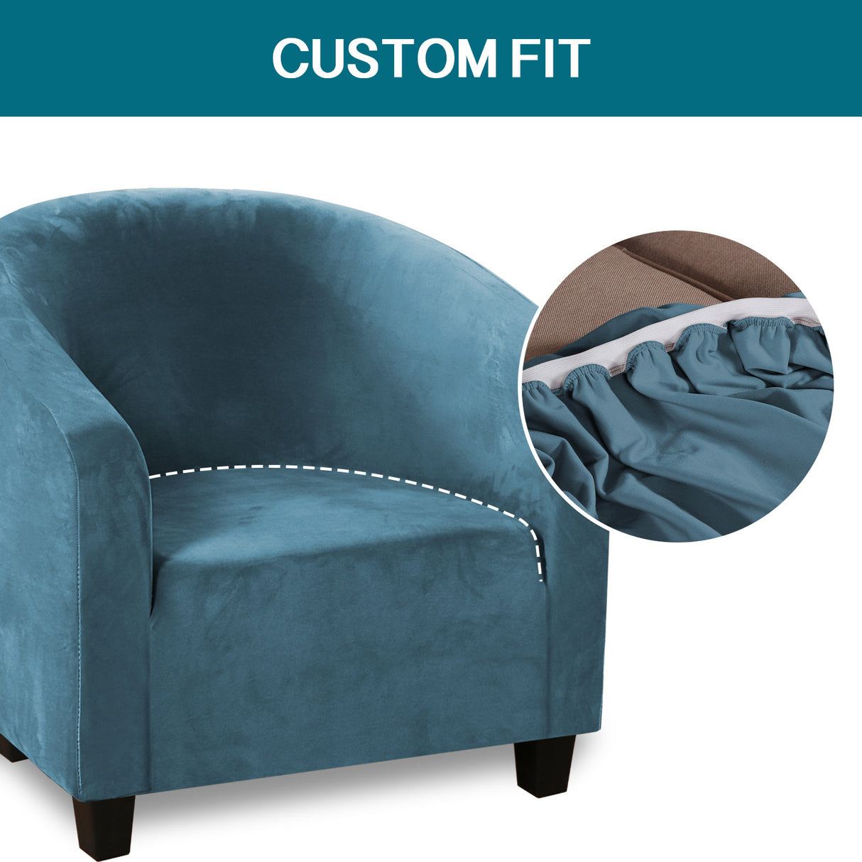 Velvet Tub Chair Slipcovers 1 Pack