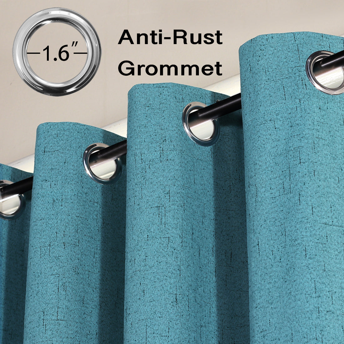 100% Premium Blackout Linen Textured Coating Draperies W52" x L108“ Set of 2 Panels