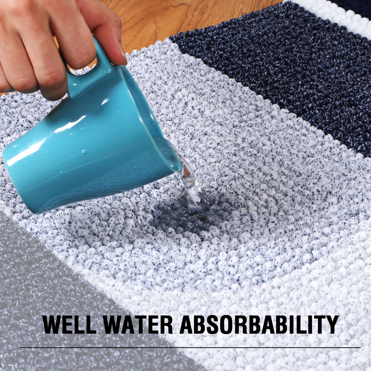 Chenille Ombre Bath Rug Set 20"x 32" & 20"x 20" U Shape