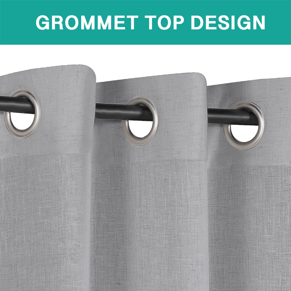 Grommet Natural Linen Mixed Sheers Sold by 2 (52'' x 96'')