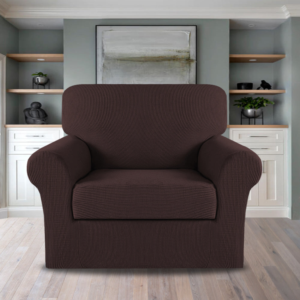 2-Piece Jacquard 1-Seater Chair Slipcover