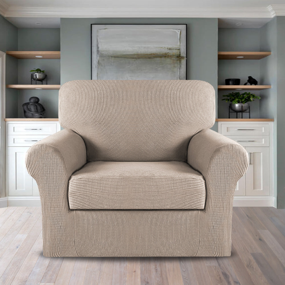 2-Piece Jacquard 1-Seater Chair Slipcover