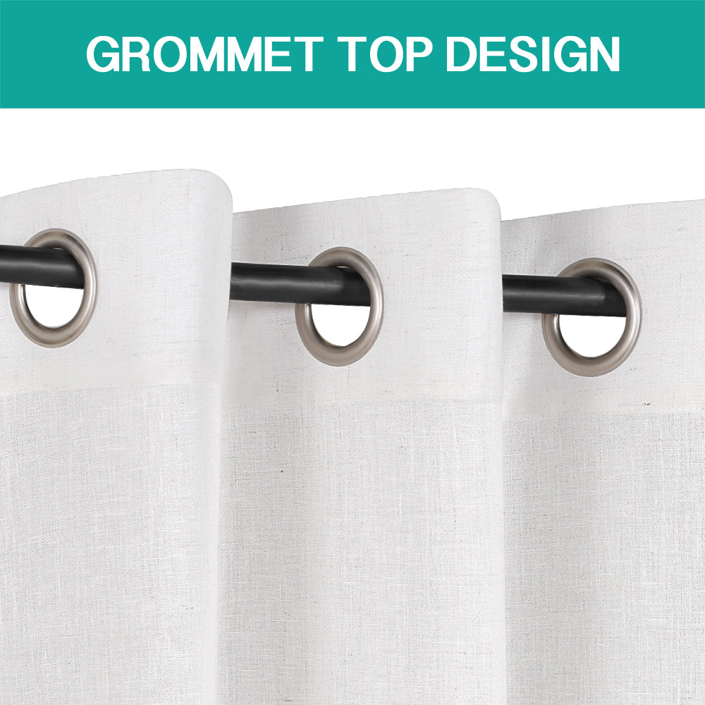 Grommet Natural Linen Mixed Sheers Sold by 2 (52'' x 108'')