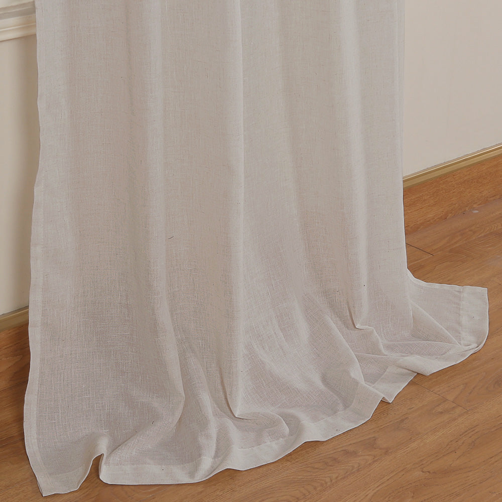 Tab Top Natural Linen Mixed Sheers Sold by 2 (52'' x 108'')