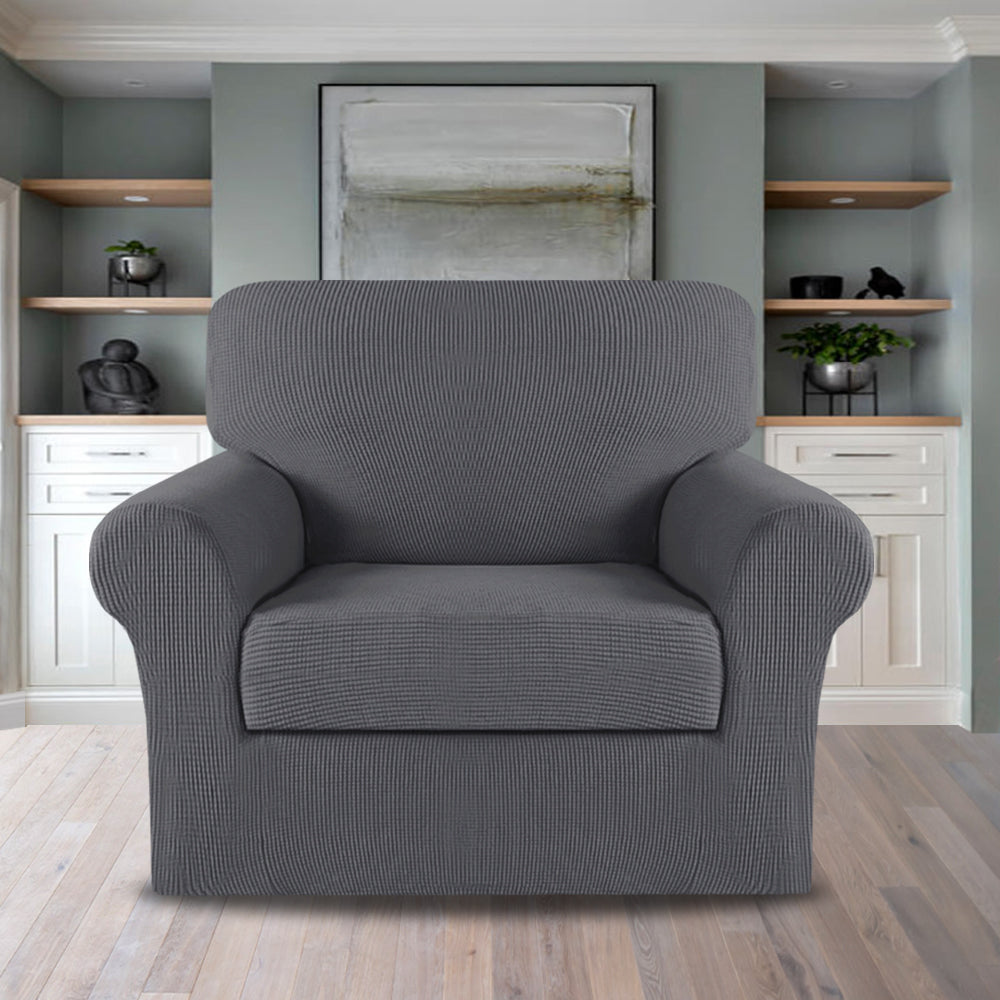 2-Piece Jacquard 1-Seater Chair Slipcover