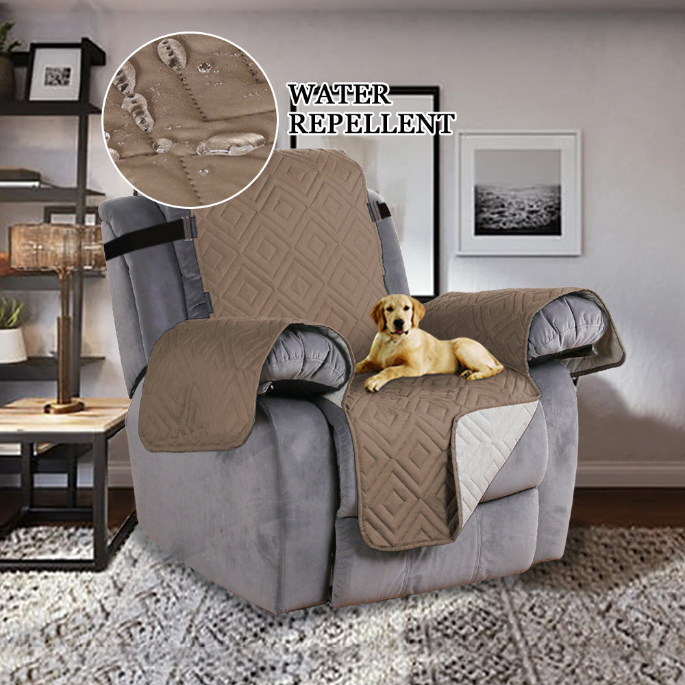 New Diamond 1-Piece Reversible Quilted Recliner Cover Protector, 77''H x 68''W