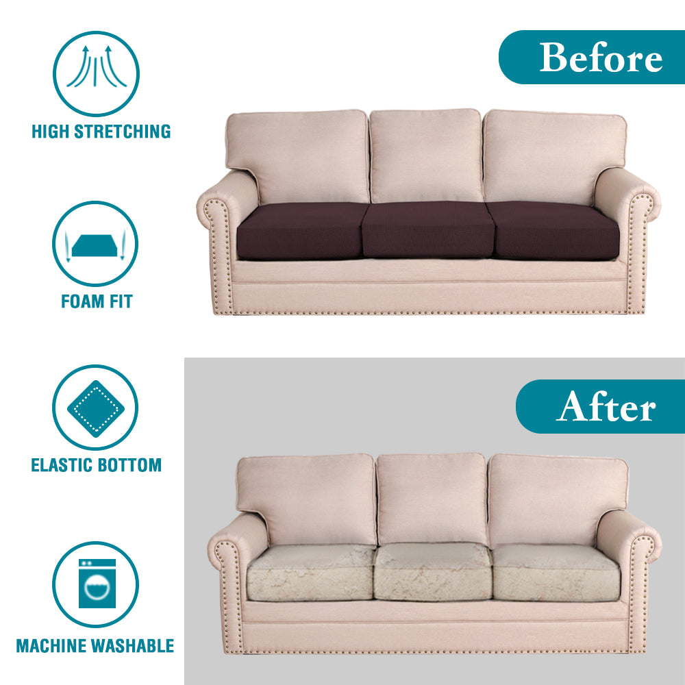 Jacquard Stretch Box Seat Cushion Slipcovers