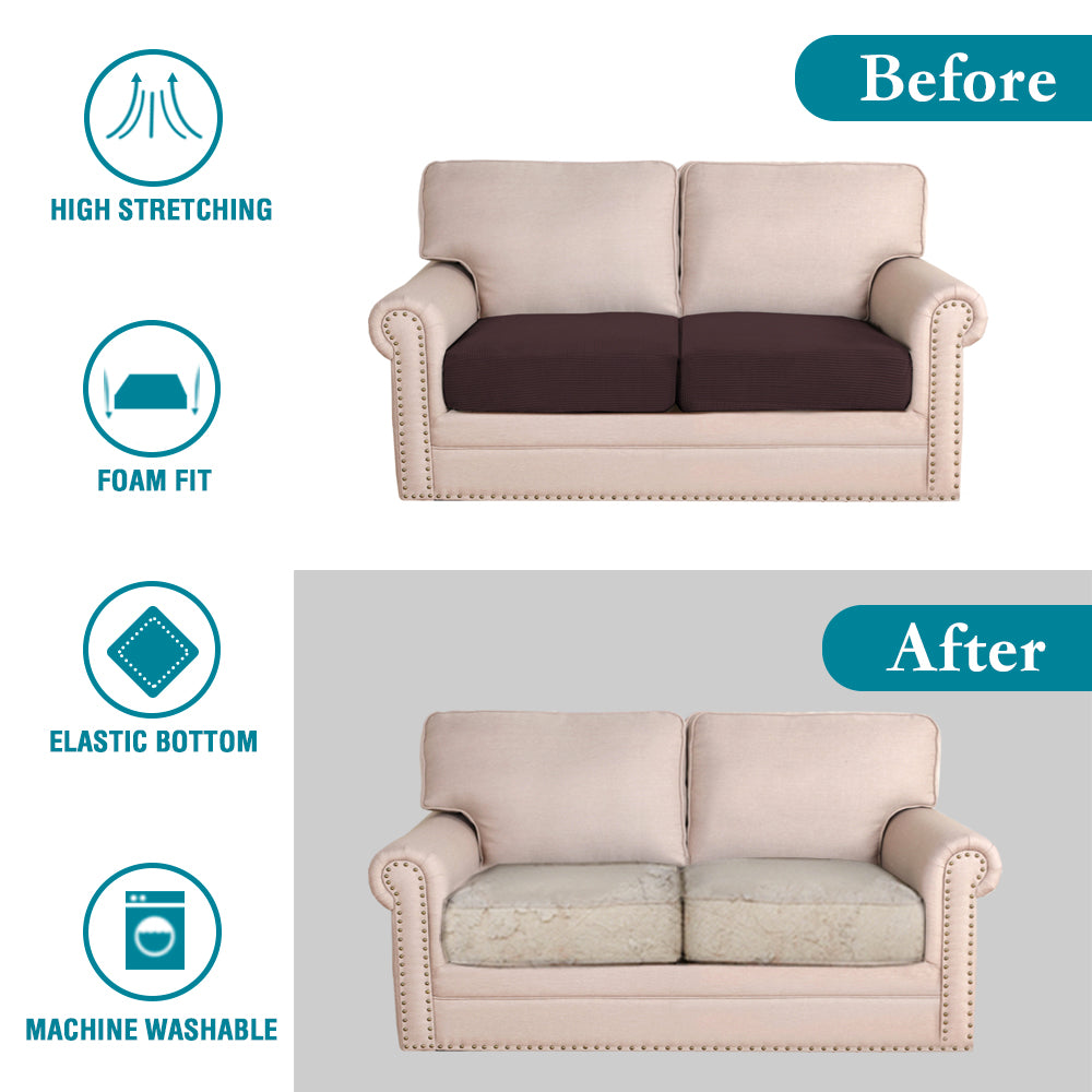 Jacquard Stretch Box Seat Cushion Slipcovers