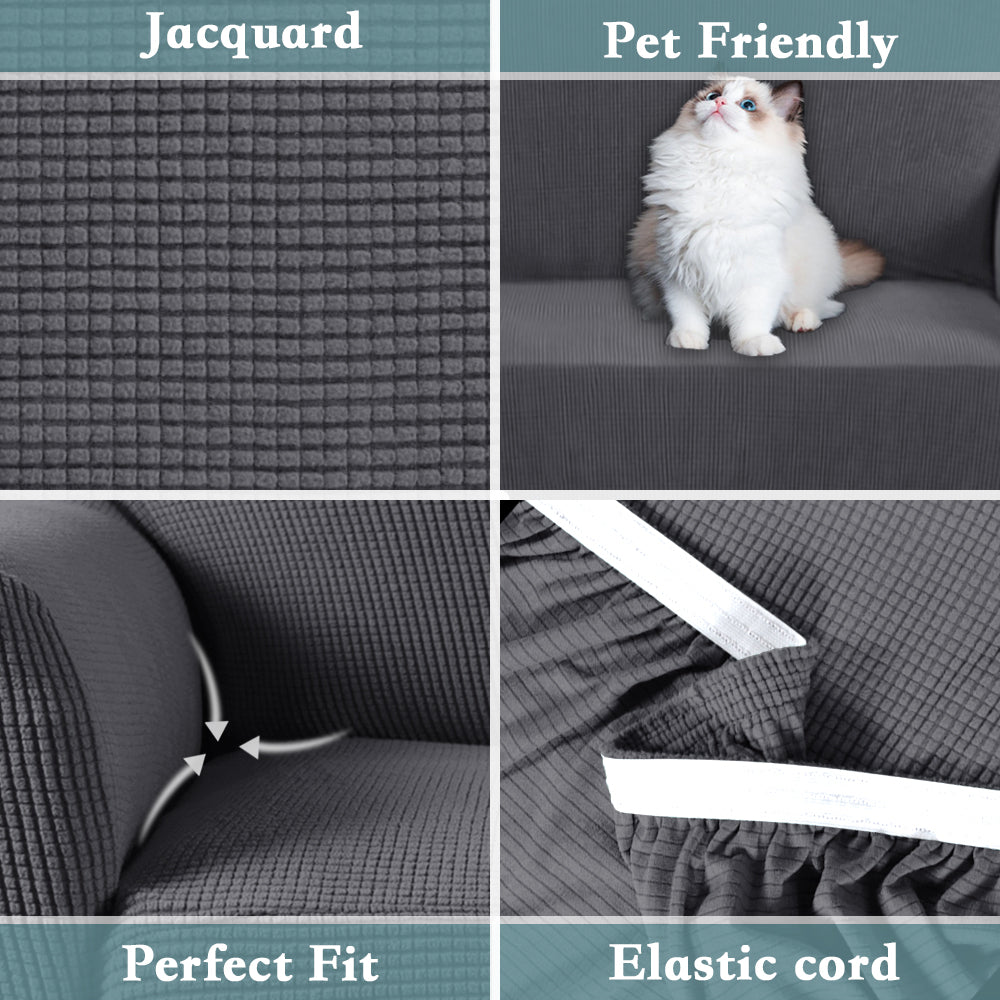 2-Piece Jacquard 4-Seater extra Large Sofa Slipcover