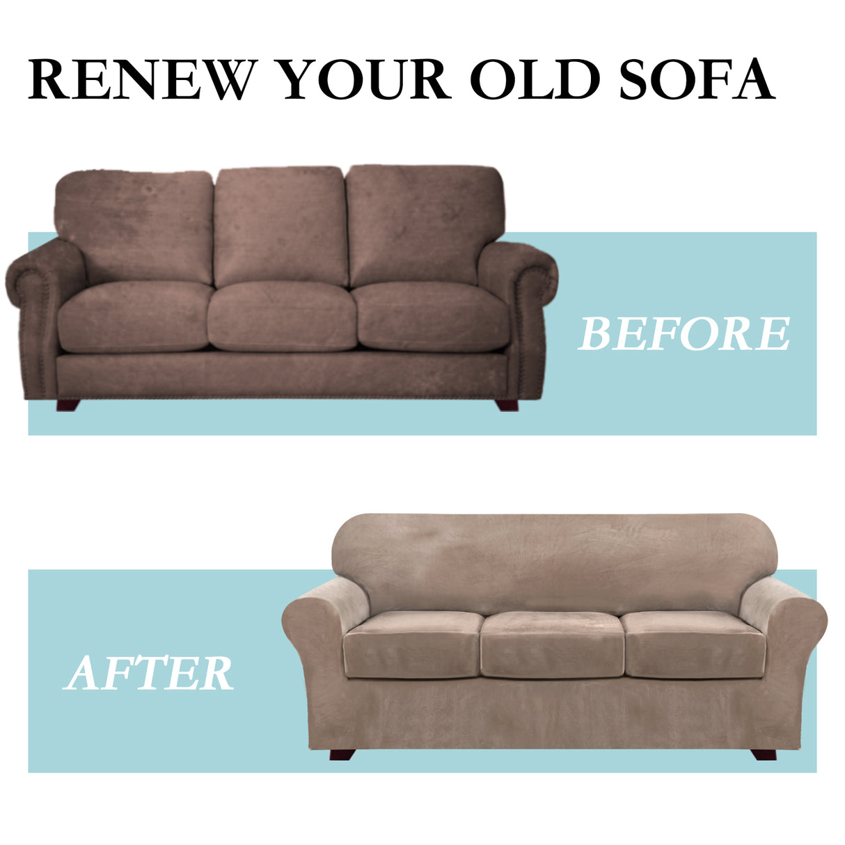 2-Piece Stretch Velvet Armchair One Seater Slipcover