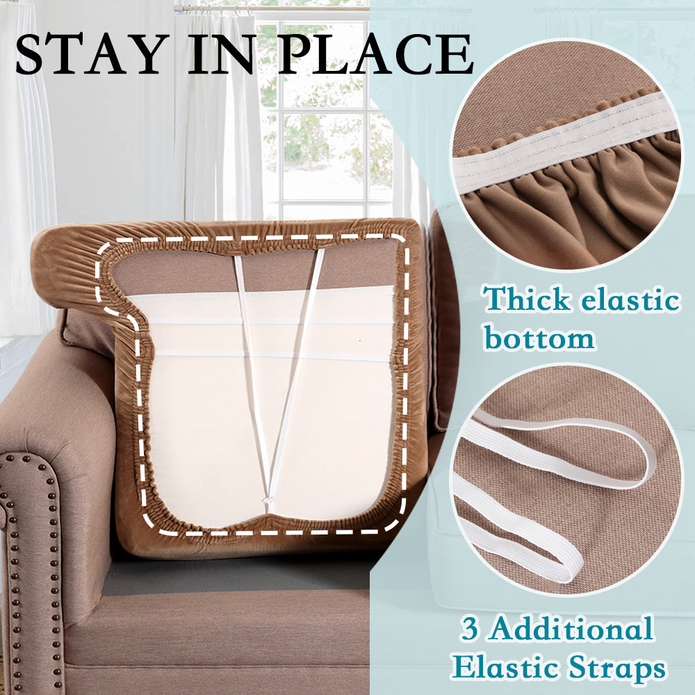 Stretch Velvet 1 Seater Slipcover for T-Cushion Armchair