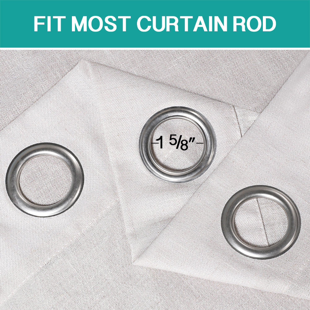 Grommet Natural Linen Mixed Sheers Sold by 2 (52'' x 63'')