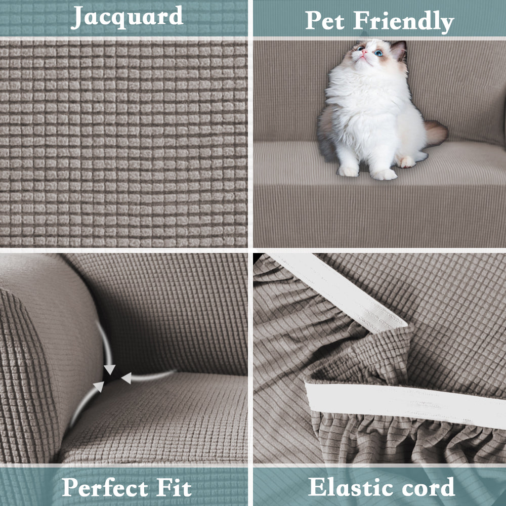 2-Piece Jacquard 3-Seater Sofa Slipcover