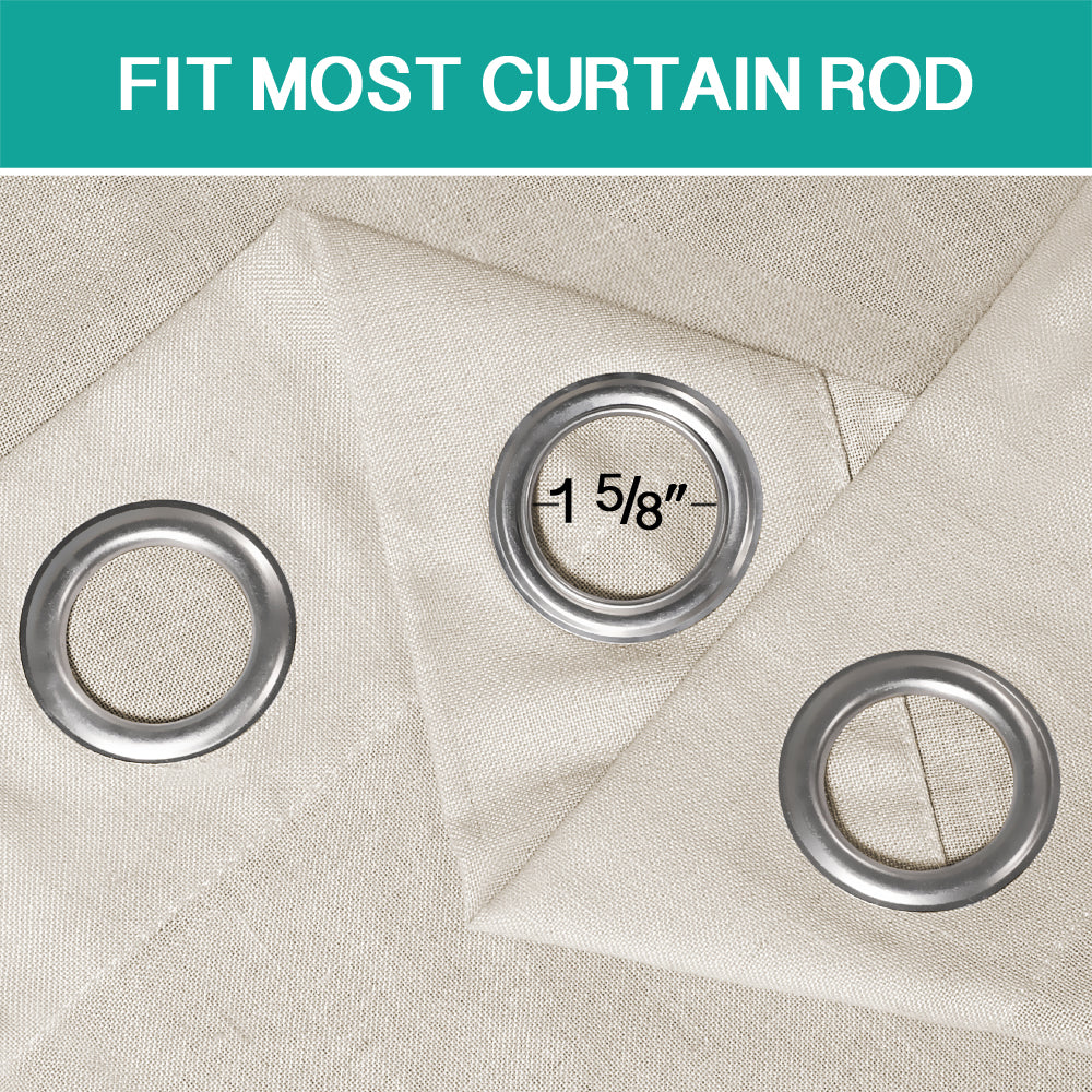 Grommet Natural Linen Mixed Sheers Sold by 2 (52'' x 84'')