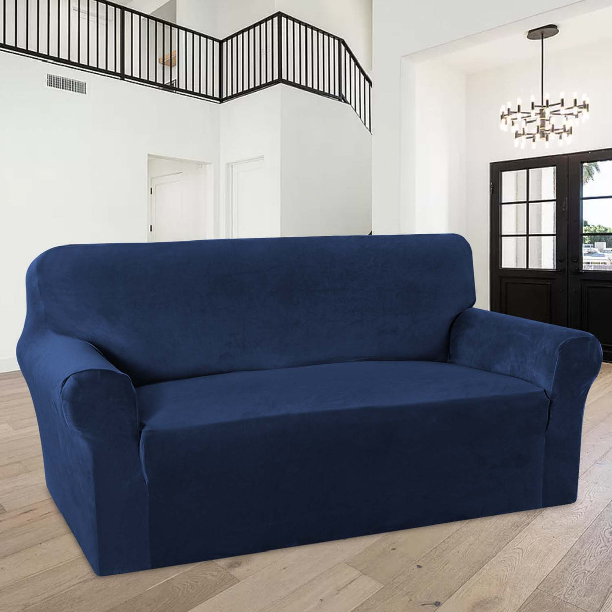 1-Piece Luxury Velvet 2-Seater Loveseat Stretch Slipcover