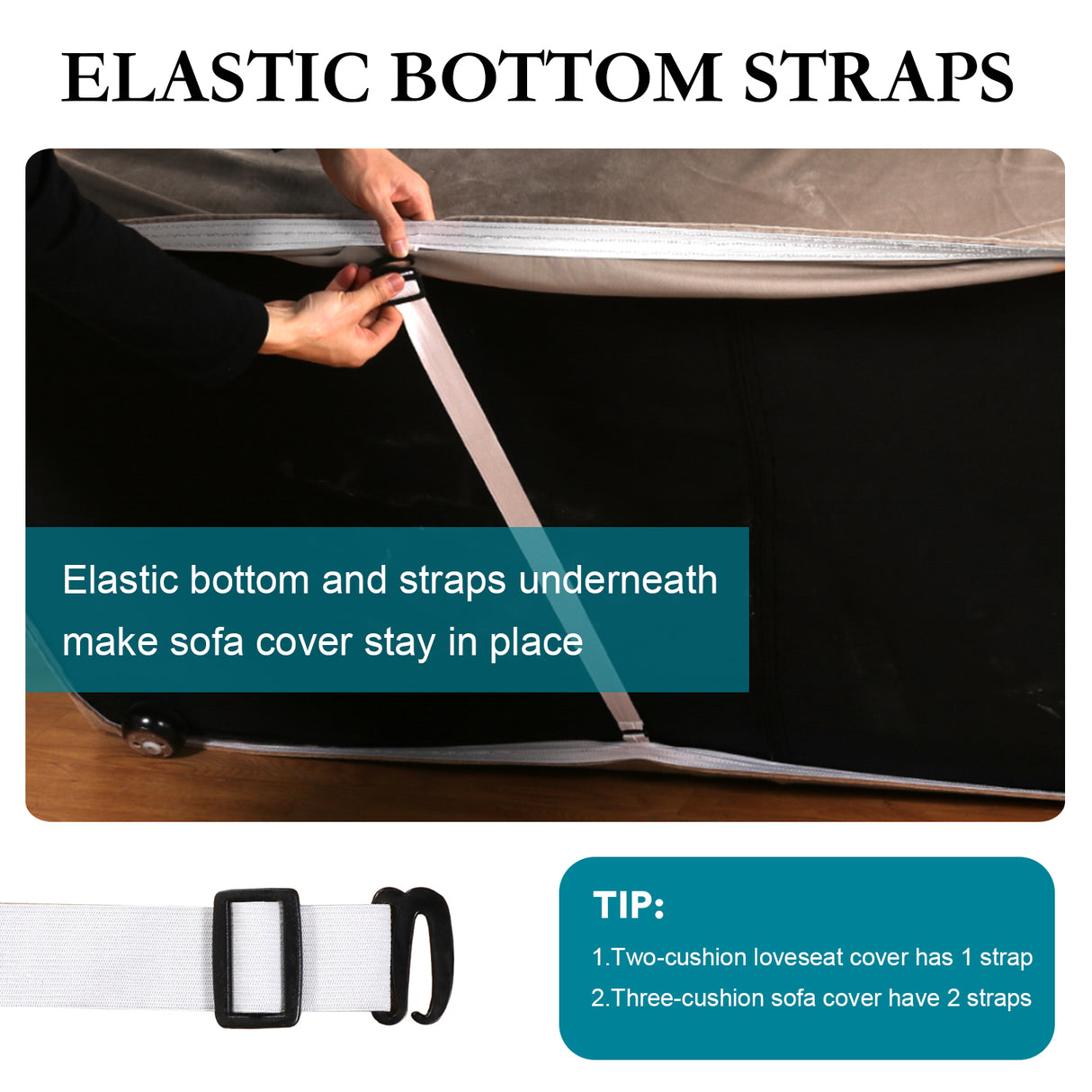 2-Piece Stretch Velvet Armchair One Seater Slipcover