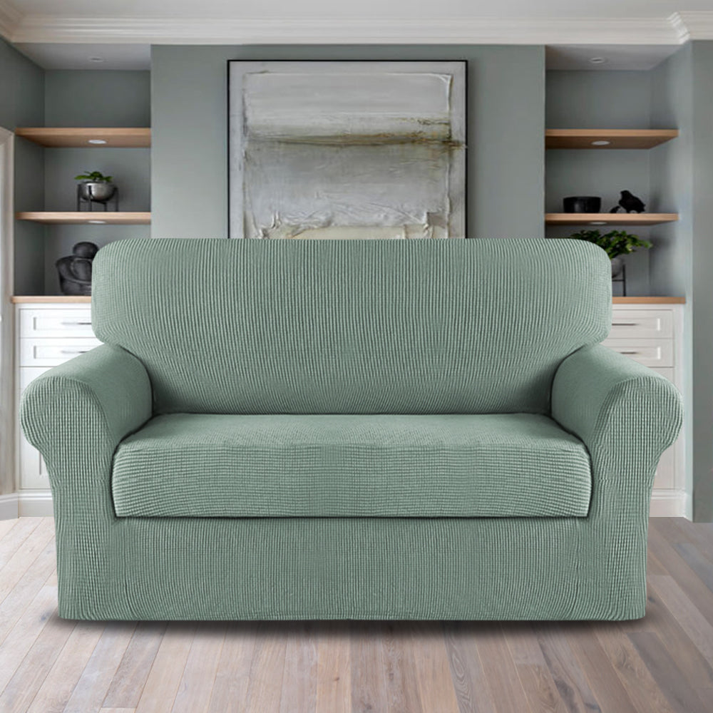 2-Piece Jacquard 2-Seater Loveseat Slipcover