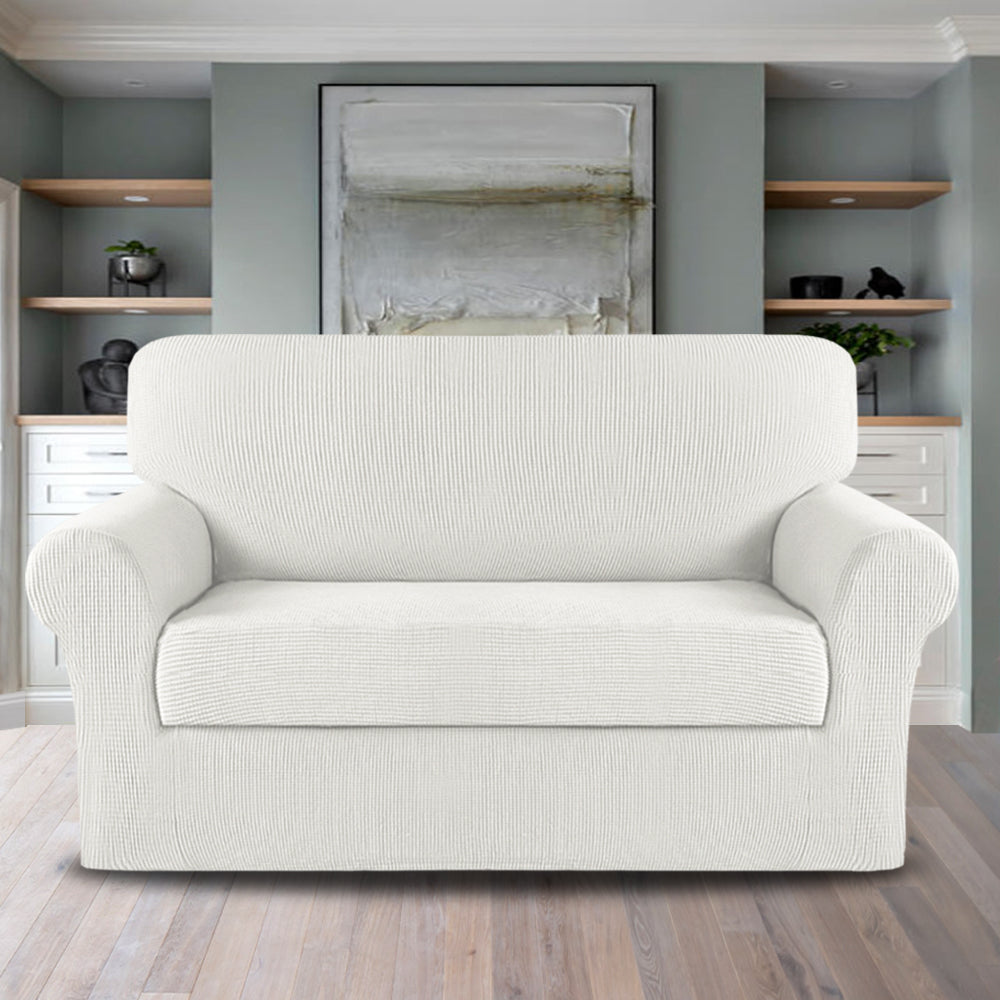 2-Piece Jacquard 2-Seater Loveseat Slipcover
