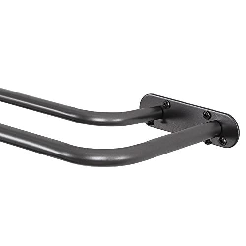 H.VERSAILTEX Double Curtain Rods for Windows 52 to 72 Inch Wrap Around Indoor / Outdoor Double Curtain Rods for Blackout Curtains, Suit for Grommet and Rod Pocket, Gunmetal