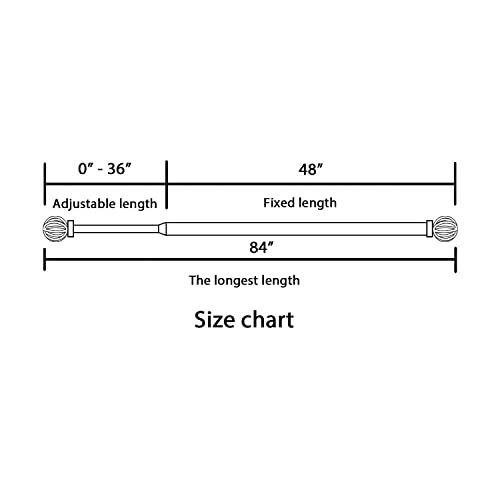 H.VERSAILTEX Window Curtain Rods for Windows 48 to 84 Inches Adjustable Decorative 3/4 Inch Diameter Standard Single Window Curtain Rod Set with Round Cage Finials, Bronze