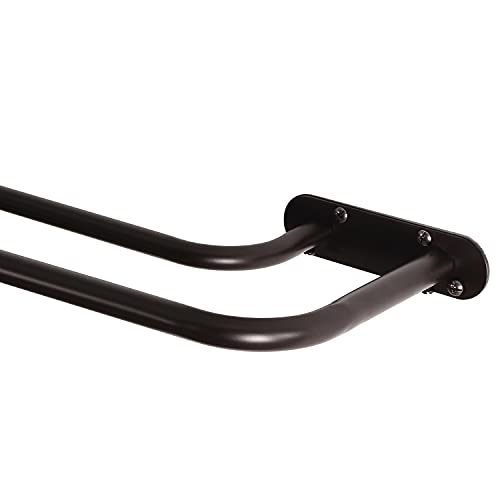 H.VERSAILTEX Double Curtain Rods for Windows 84 to 120 Inch Wrap Around Indoor / Outdoor Double Curtain Rods for Blackout Curtains, Suit for Grommet and Rod Pocket, Bronze