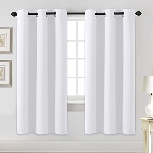 H.VERSAILTEX Blackout Curtains for Bedroom Thermal Insulated Room Darkening Living Room Curtains 72 Inch Long Grommet Privacy Protection Window Curtain Panels/Drapes for Nursery, 2 Panels,Pure White