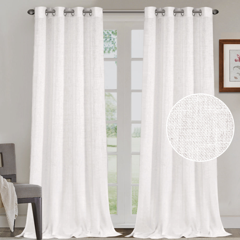 Grommet Natural Linen Mixed Sheers Sold by 2 (52'' x 108'')