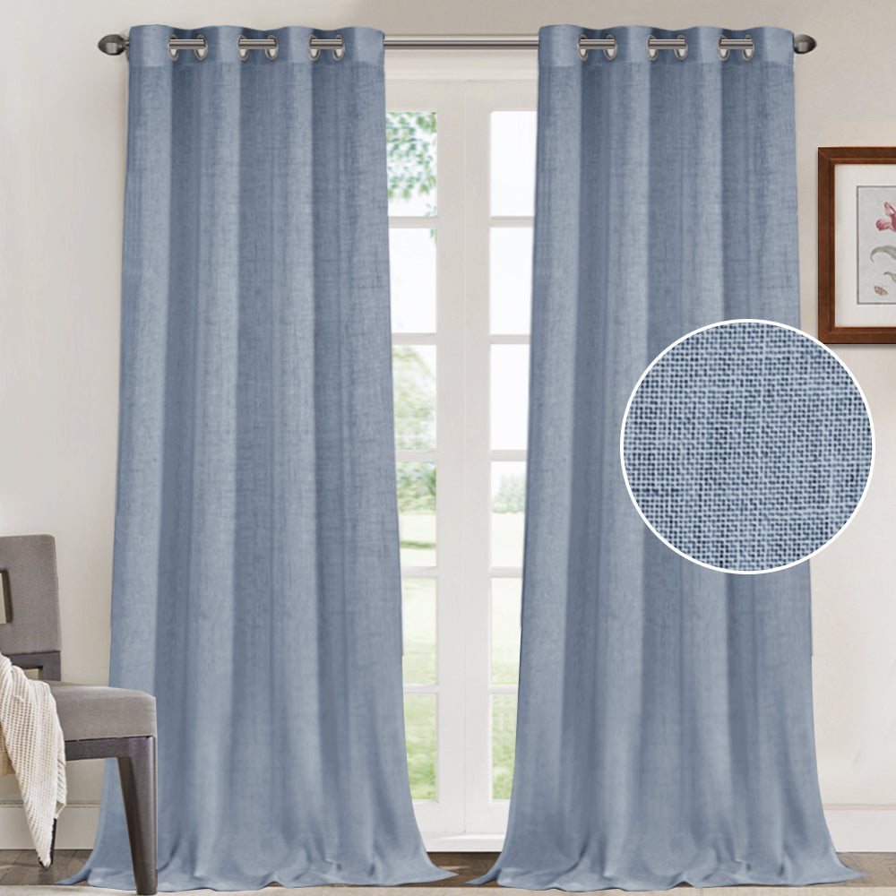 Grommet Natural Linen Mixed Sheers Sold by 2 (52'' x 108'')