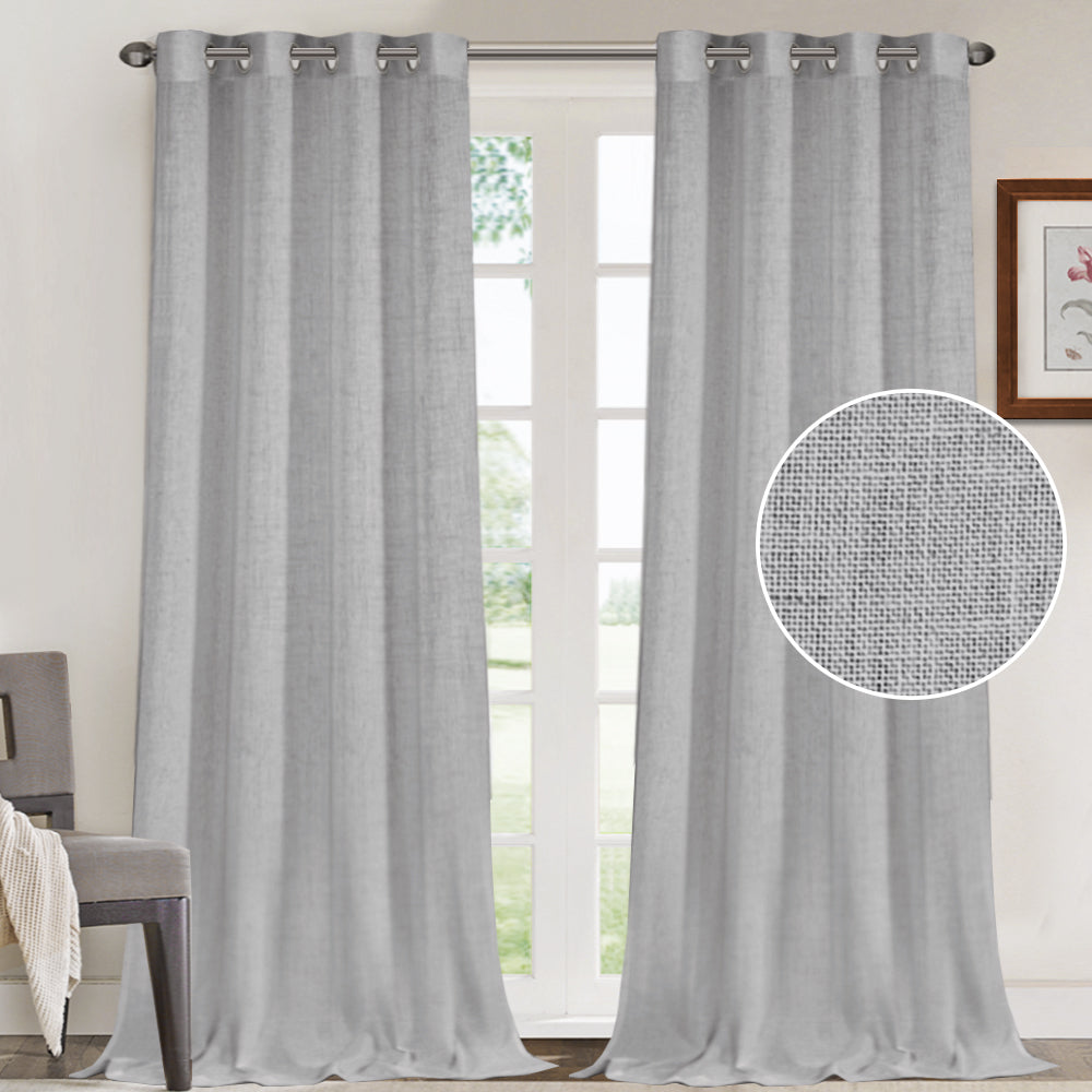 Grommet Natural Linen Mixed Sheers Sold by 2 (52'' x 108'')