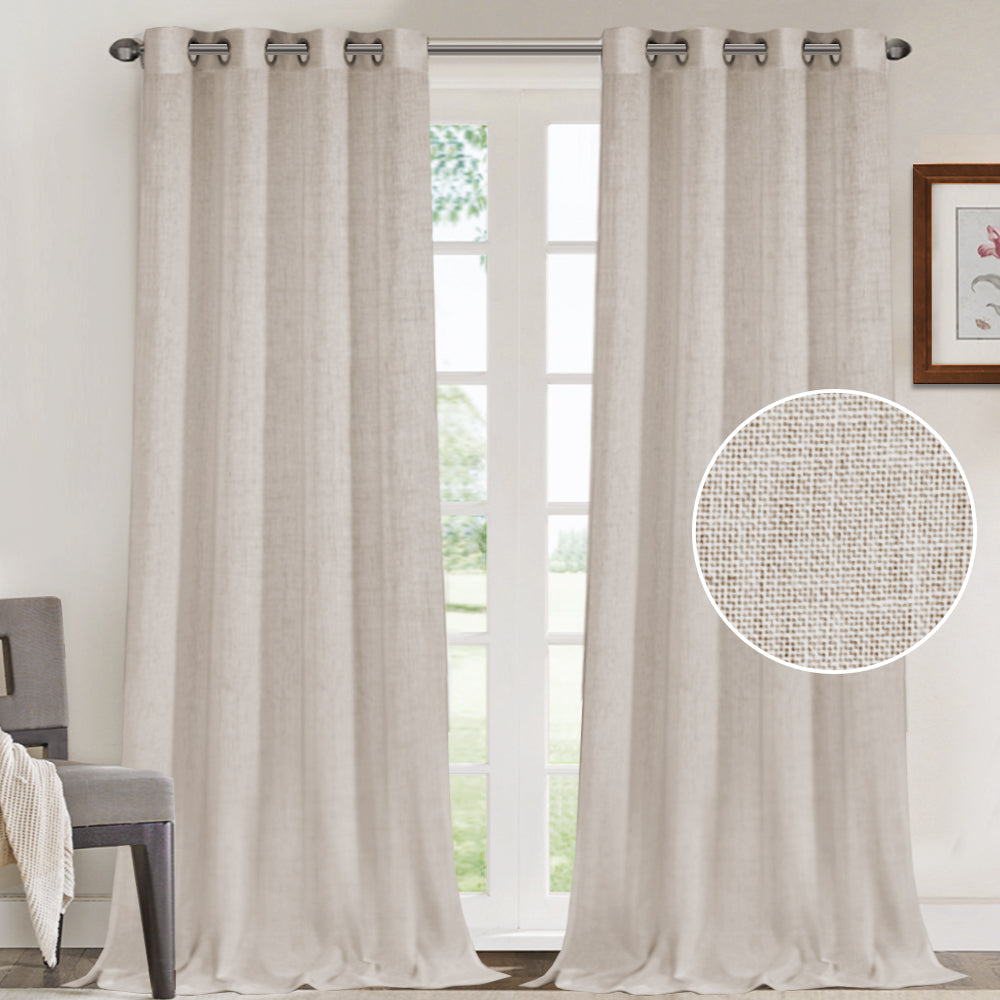 Grommet Natural Linen Mixed Sheers Sold by 2 (52'' x 108'')