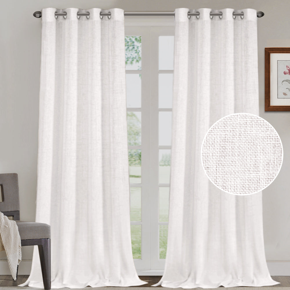 Grommet Natural Linen Mixed Sheers Sold by 2 (52'' x 108'')