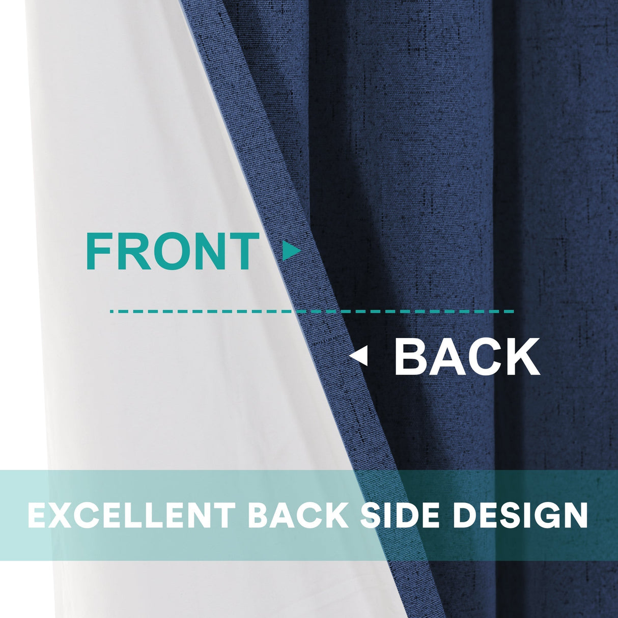 100% Premium Blackout Linen Textured Coating Draperies W52" x L96“ Set of 2 Panels