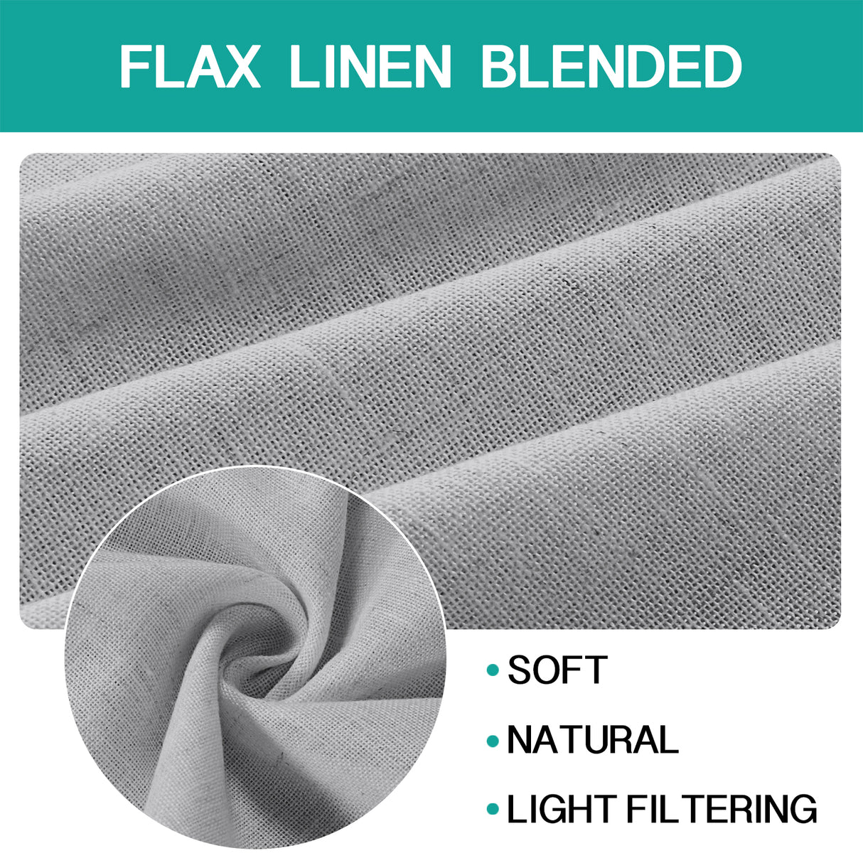 Grommet Natural Linen Mixed Sheers Sold by 2 (52'' x 96'')