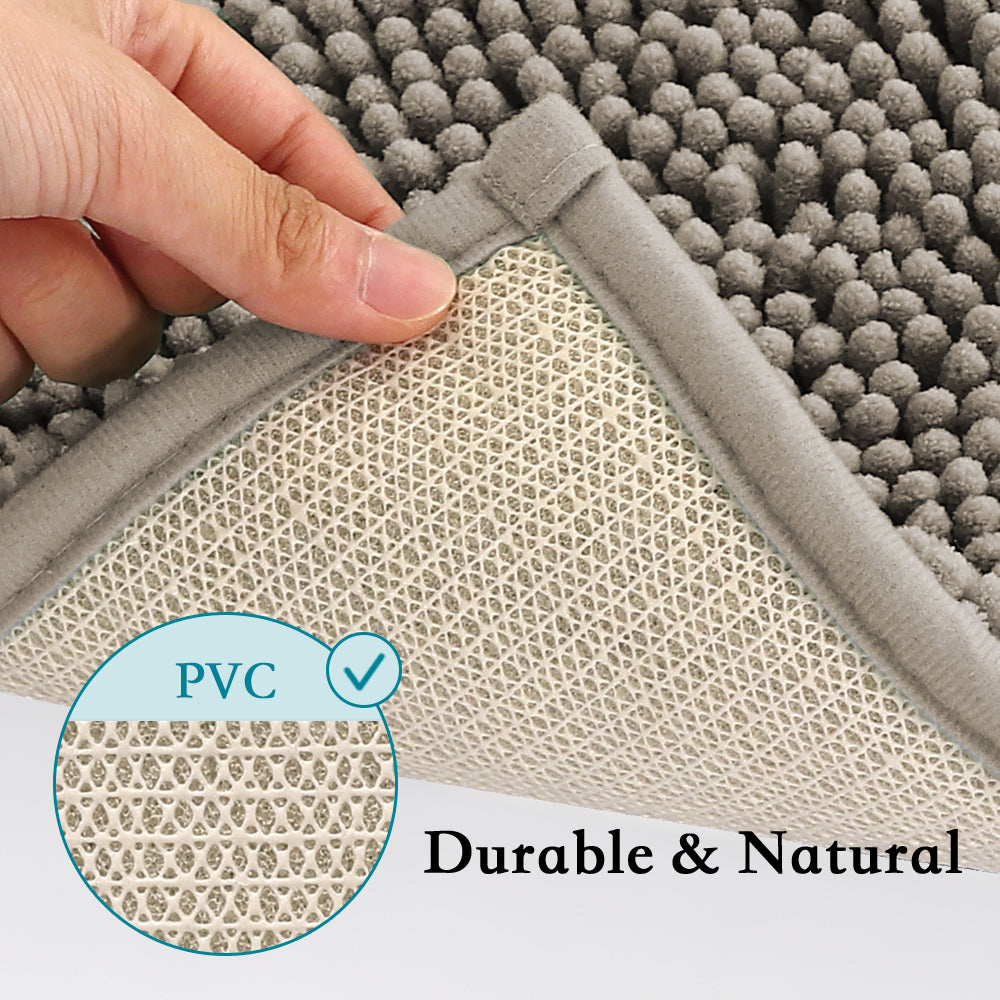 Chenille Bath Rug Set PVC Backing 20" x 32" & 17" x 24"