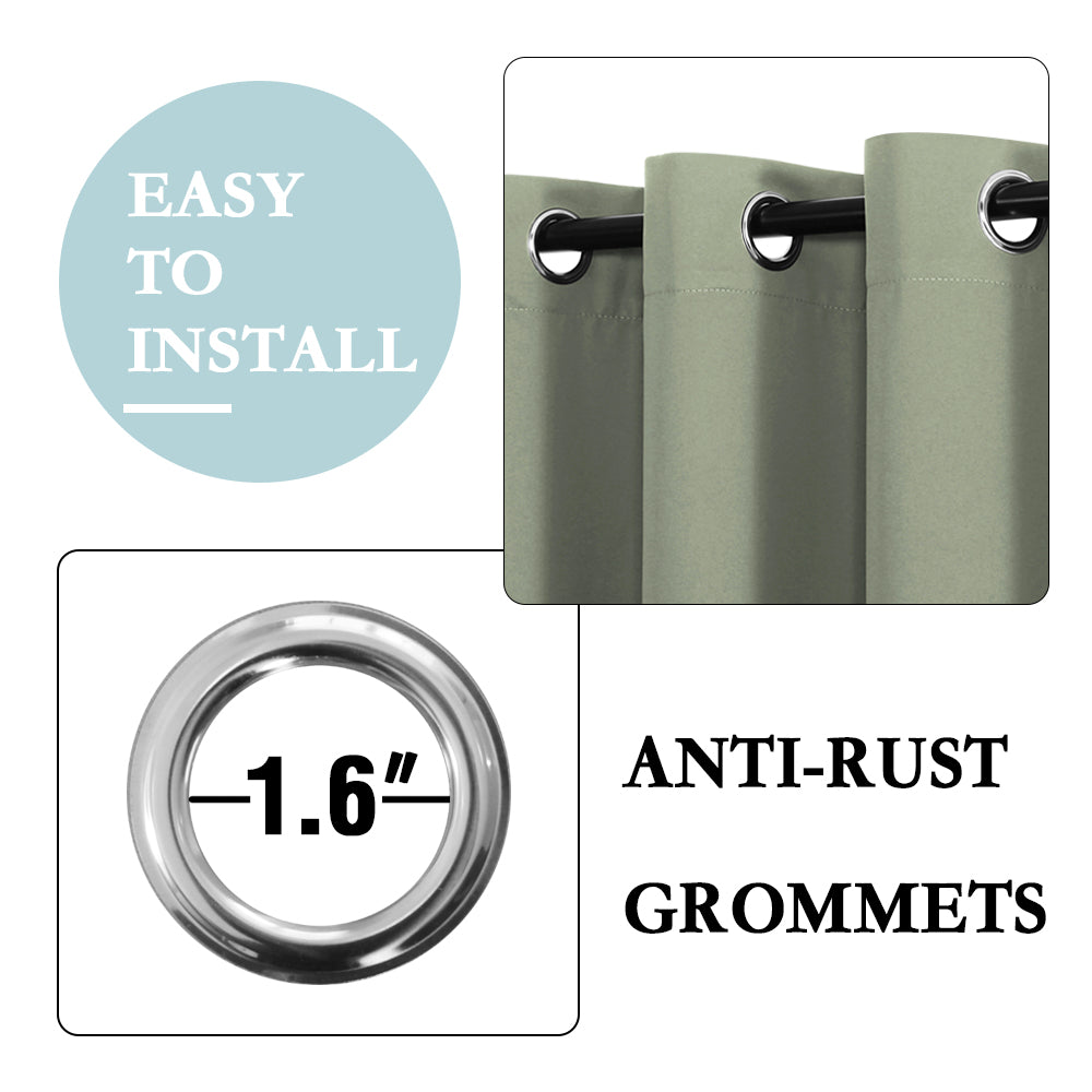 Thermal Insulated 100% Blackout Grommet Curtains for Bedroom with Black Liner(52 x 108-Inch, 2 Panels)