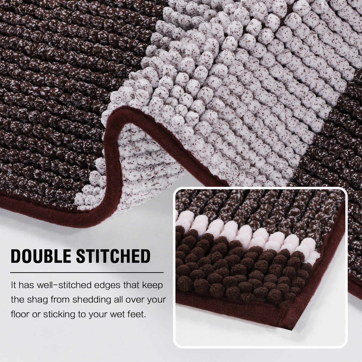 Chenille Ombre Bath Rug Set 20"x 32" & 17"x 24"