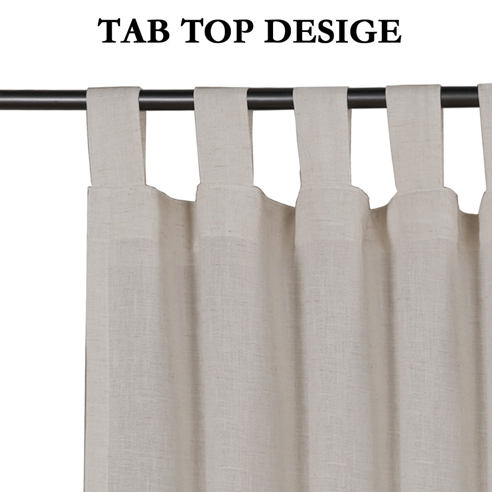 Tab Top Natural Linen Mixed Sheers Sold by 2 (52'' x 84'')
