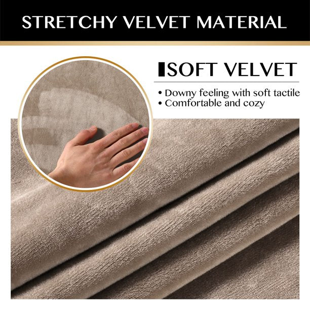 Simply Stretch Velvet Recliner Slipcovers with Armrest Covers 3 Seater