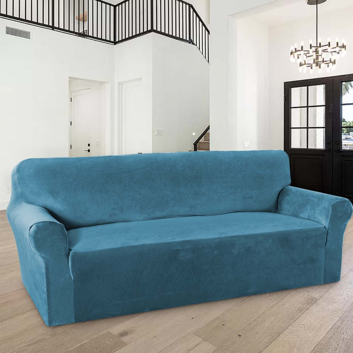 1-Piece Luxury Velvet 3 Seater Stretch Sofa Slipcover