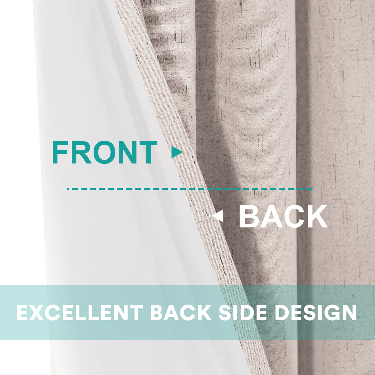 100% Premium Blackout Linen Textured Coating Draperies W52" x L84“ Set of 2 Panels