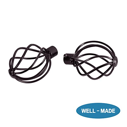 H.VERSAILTEX Window Curtain Rods for Windows 28 to 48 Inches Adjustable Decorative 3/4 Inch Diameter Single Window Curtain Rod Set with Twisted Cage Finials, Bronze