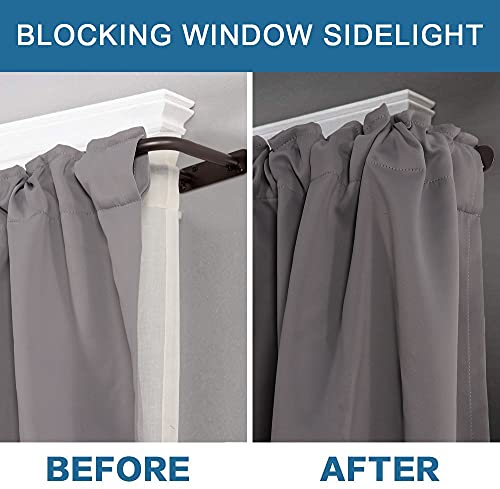 H.VERSAILTEX Double Curtain Rods for Windows 52 to 72 Inch Wrap Around Indoor / Outdoor Double Curtain Rods for Blackout Curtains, Suit for Grommet and Rod Pocket, Bronze