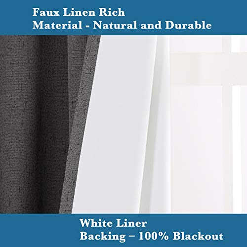 H.Versailtex 1 Panel Durable Thick Textured Linen Look Blackout Patio Door Grommet Curtain