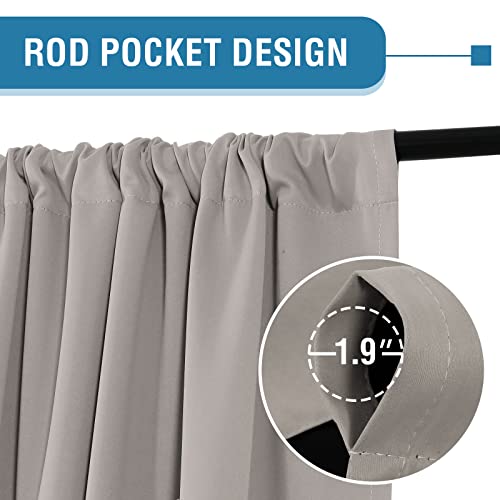 H.VERSAILTEX 100% Blackout Curtains for Bedroom Thermal Insulated Curtains & Drapes Blackout Curtains 84 Inches Long Rod Pocket Curtains for Living Room with Black Liner 2 Panels Set, Warm Taupe