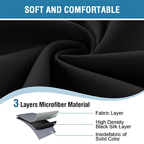 Doorway Curtain Blackout Closet Door Curtain Room Divider Window Treatment Curtain for Bedroom Thermal Insulated Privacy Drape Soundproof Grommet Door Curtain, 42 x 80 inches, 1 Panel, Black