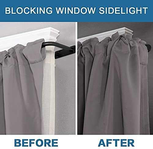 H.VERSAILTEX Double Curtain Rods for Windows 84 to 120 Inch Wrap Around Indoor / Outdoor Double Curtain Rods for Blackout Curtains, Suit for Grommet and Rod Pocket, Matte Black