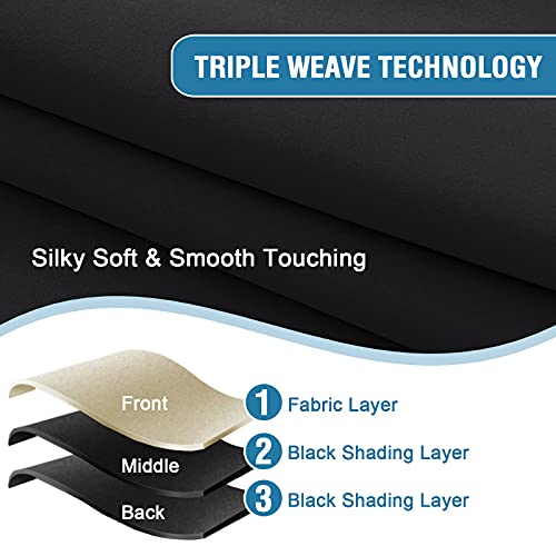 H.VERSAILTEX 100% Blackout Curtain Valances for Kitchen Windows/Bathroom/Living Room/Bedroom Thermal Insulated Rod Pocket Valances for Windows, 4 Pack, 52" x 18", Jet Black